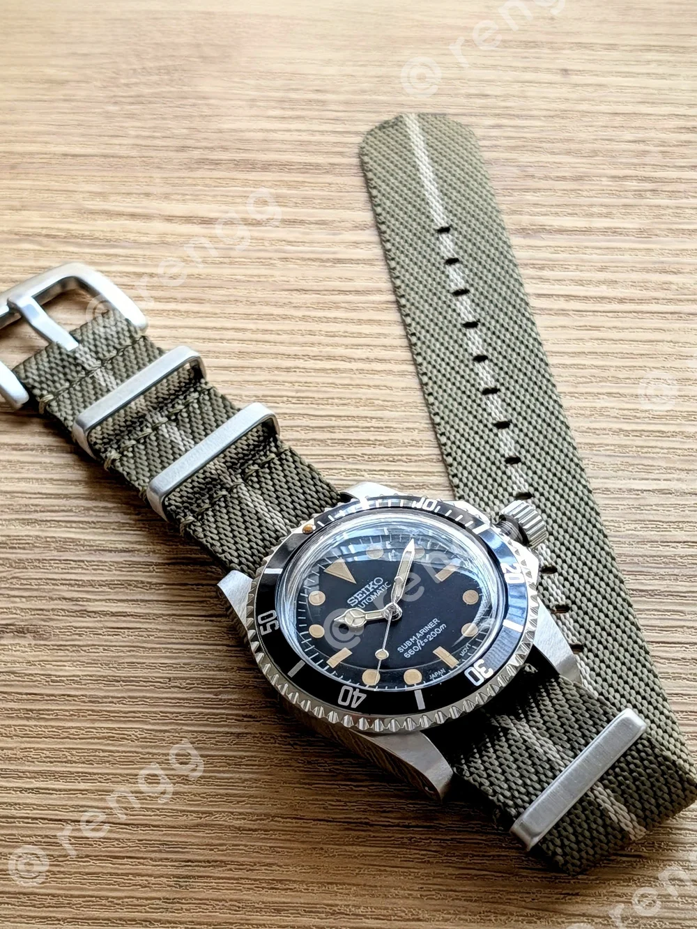 40mm Seiko Vintage Style Submariner Black Dial Men's Mod Watch Sweep Second